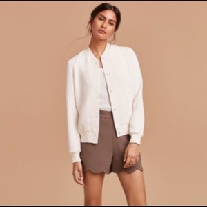Wilfred (Aritzia) White Bomber Jacket